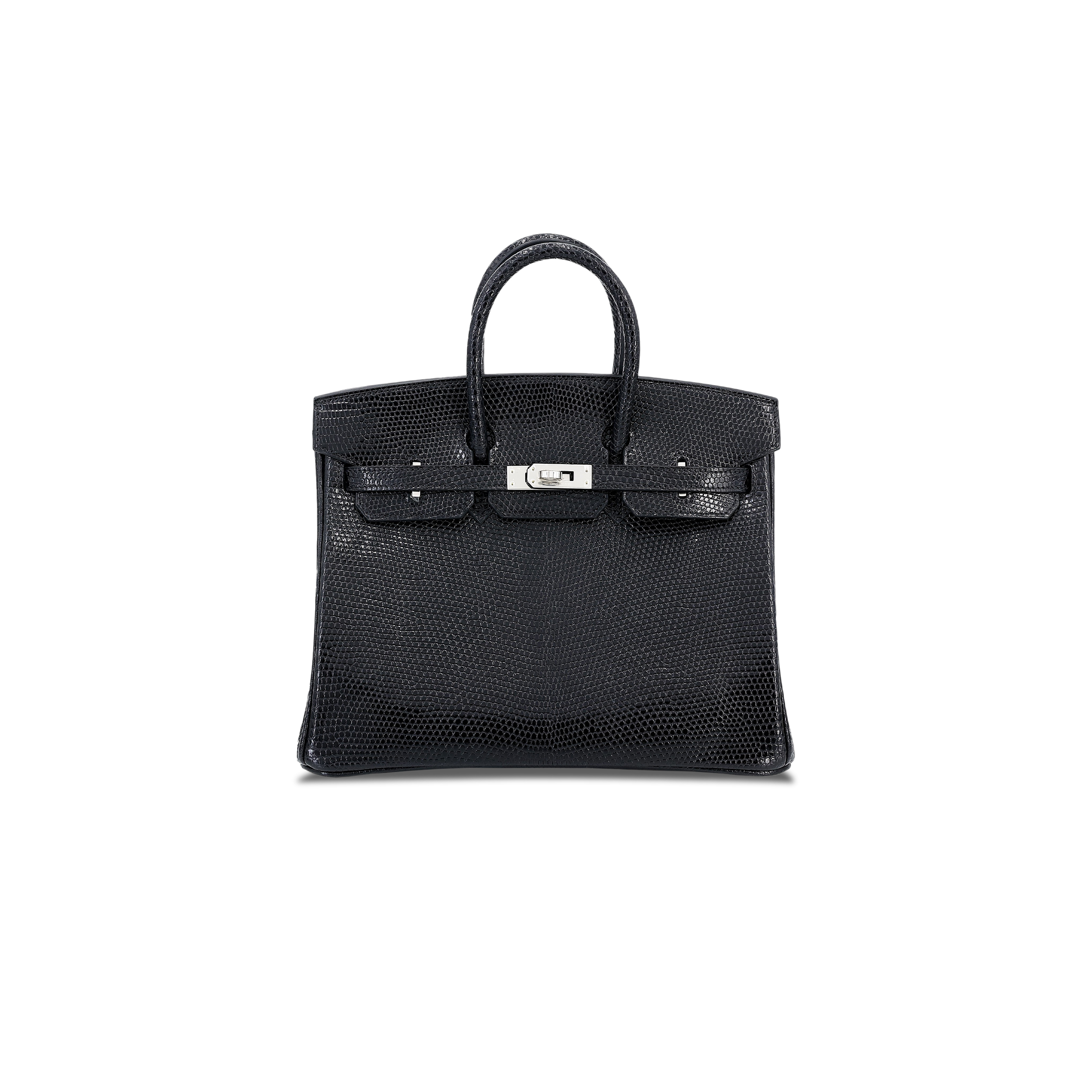 HERMÈS MASTER BIRKIN 35 LIZARD BLACK SILVER BUCKLE H028352CA3R (35*28*18cm)